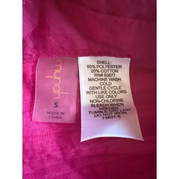 Pink Textured Button-Down Shirt By Mynah S Cotton Roll-Tab Sleeves Lightweight - Picture 2 of 9